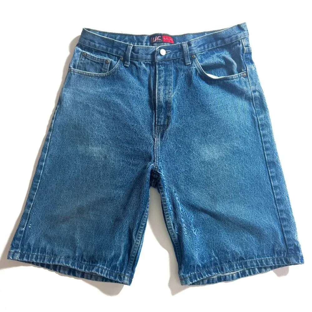 Oversized Denim Long Shorts Low Waist Vintage Size 38 WC Jean Shorts